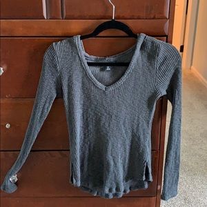 American eagle grey hooded shirt